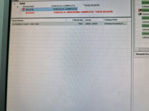 Aprilia Forcella anteriore completa scarabeo 400/500 - immagine 2